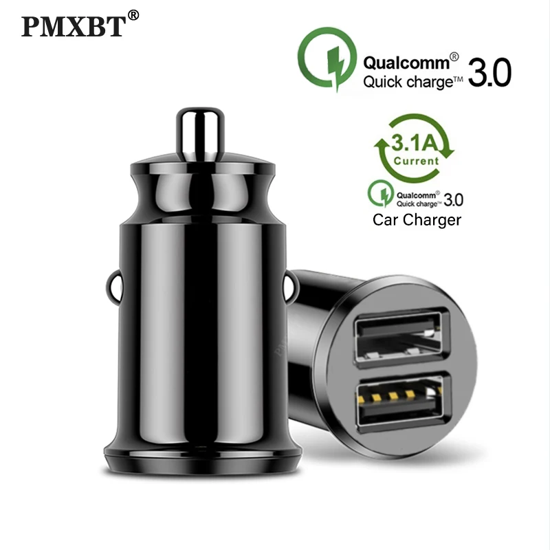 Автомобильное зарядное устройство Mini USB Quick Charge Q C3.0 для iPhone XR 8 автомобильное с
