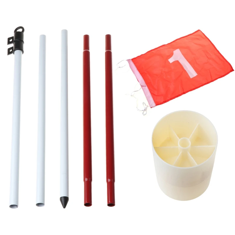 

Портативный флаг для гольфа, профессиональный 5-секционный набор стаканчиков с зелеными флажками и отверстиями, флажки для гольфа, флаги дл...