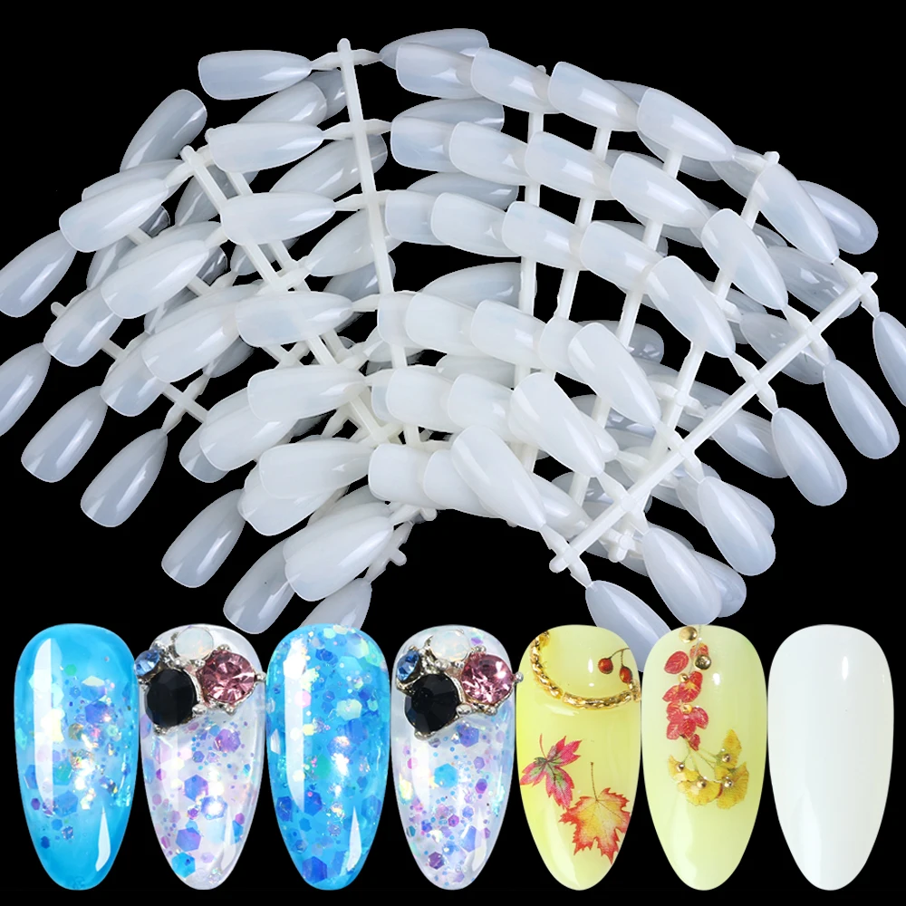 1 Набор овальной формы накладные ногти Советы прозрачные Натуральные