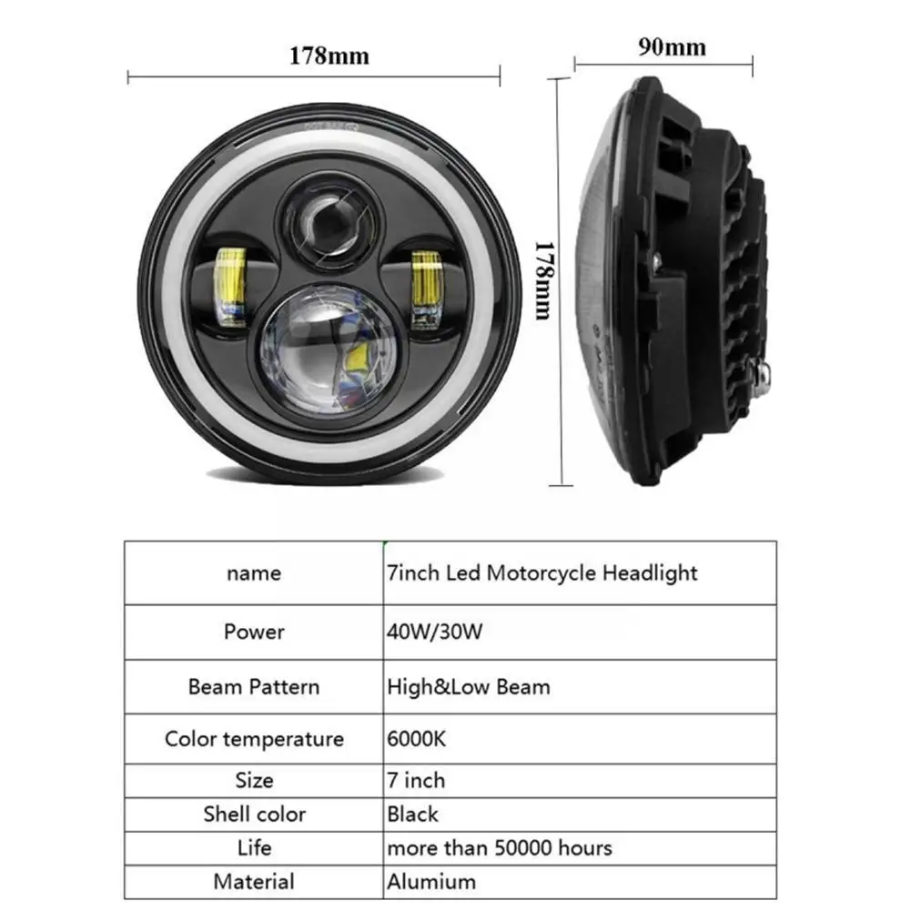 

7 Inch LED Motorcycle Headlight Motorcycle Headlight Assembly Motorcycle Headlight Accessories For Motorcycle Headlight K4K0