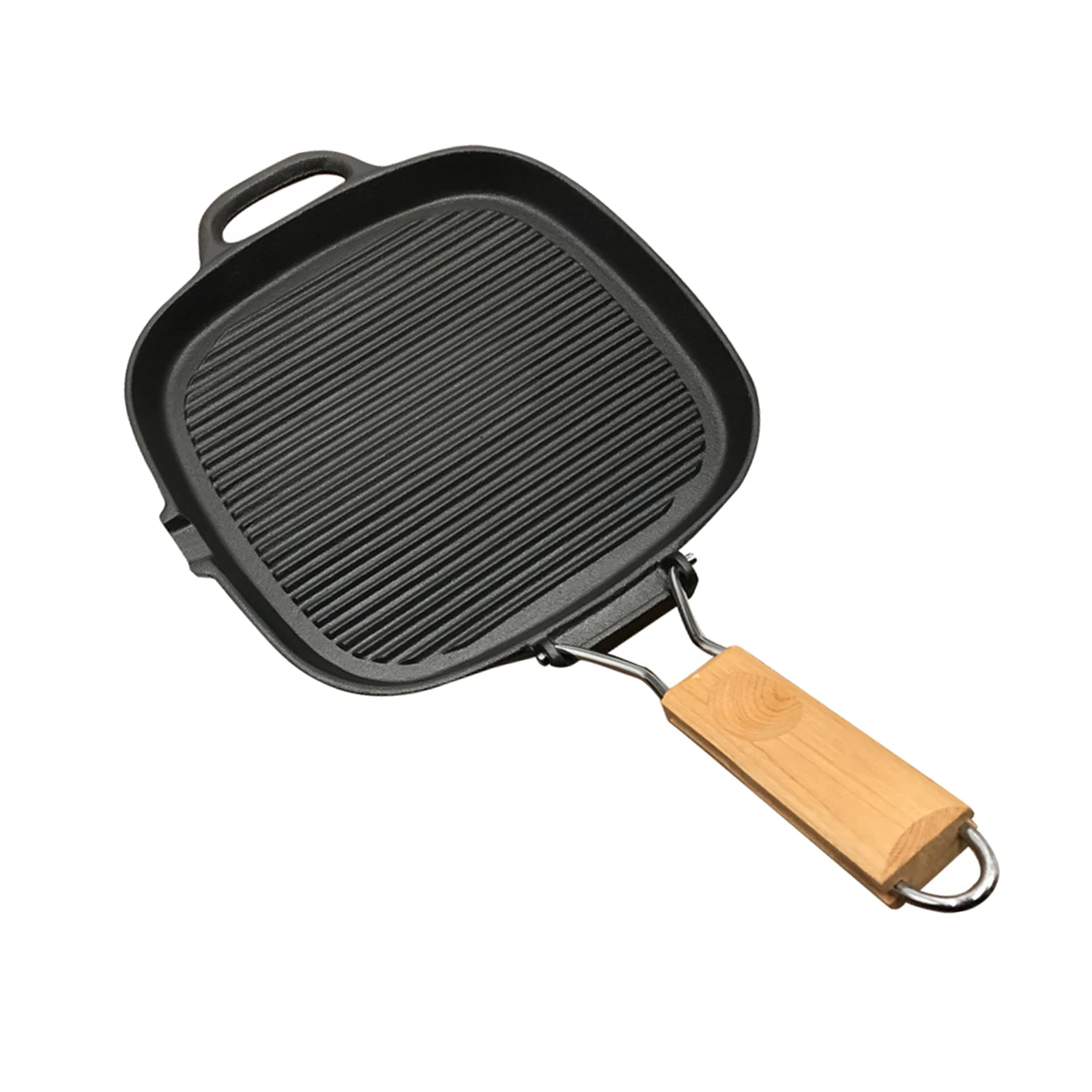 

Grill Pan Folding Handle 25cm Nonstick Frying Pan For Gas Stove Meat Griddle