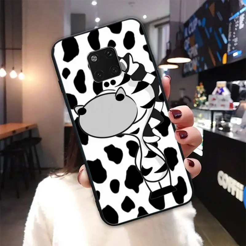 

Zebra Stripe Cow Black White For Girl Black Silicone Cover Case For Huawei Mate 9 10 20 30 Lite 9 10 20 30 Pro 20X Funda