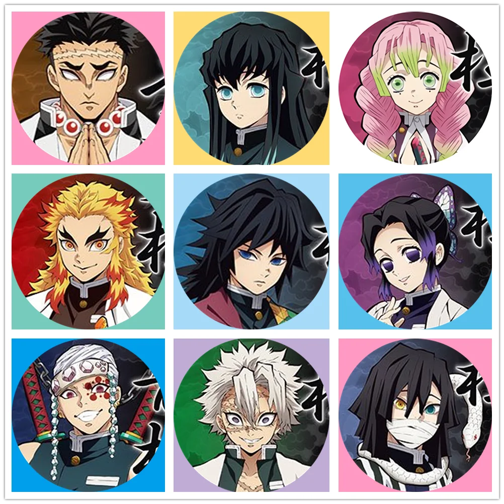Аниме Демон Истребительница Kimetsu без Yaiba значки контактный 9 шт школьный рюкзак