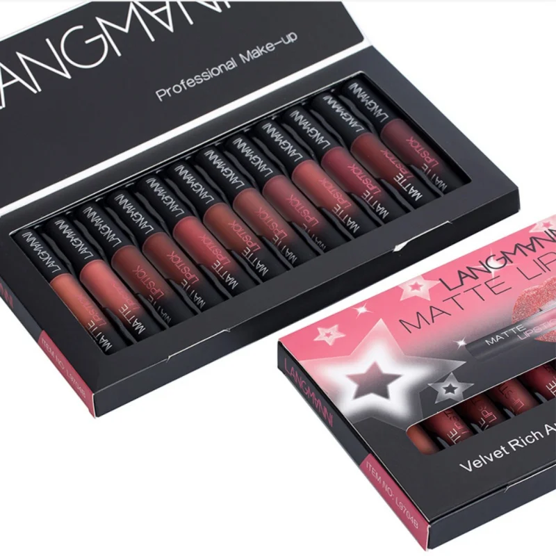 

12pcs / Many Lipstick Sets Matte Waterproof Lipstick Nourishing Velvet Lipstick Dye Nude Makeup Lip Gloss