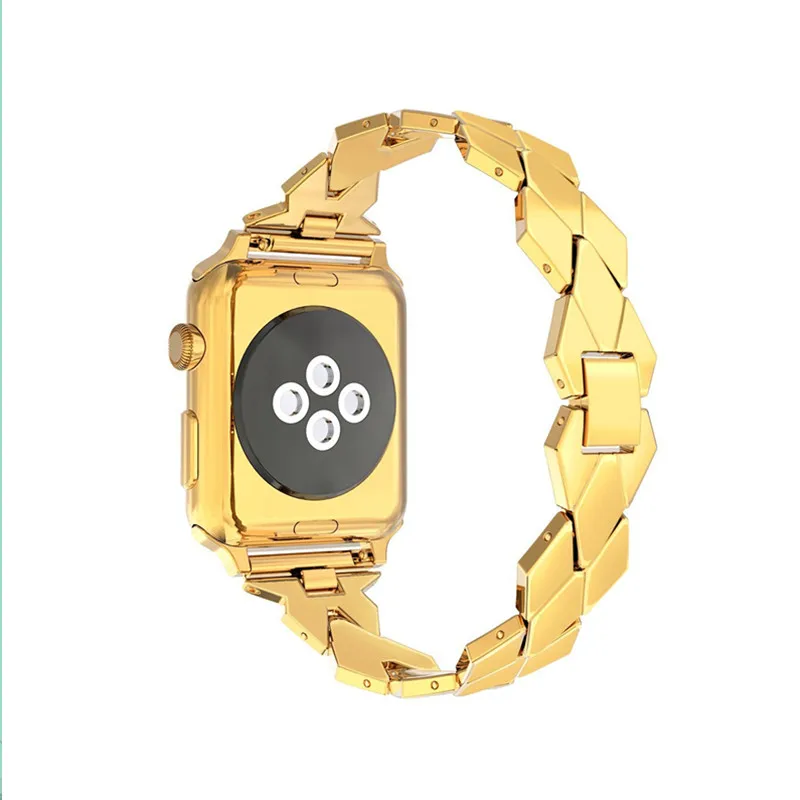 gold Ремешок из нержавеющей стали для Apple Watch band 42 мм/38 мм iwatch 4/3 band 44 мм 38 мм металлический браслет ремень ремешок для часов аксессуары для часов - Цвет ремешка: gold