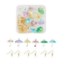 12pcs acrylic umbrella pendant charm dangle earrings with earring hooks for women fashion jewelry earring making accessories