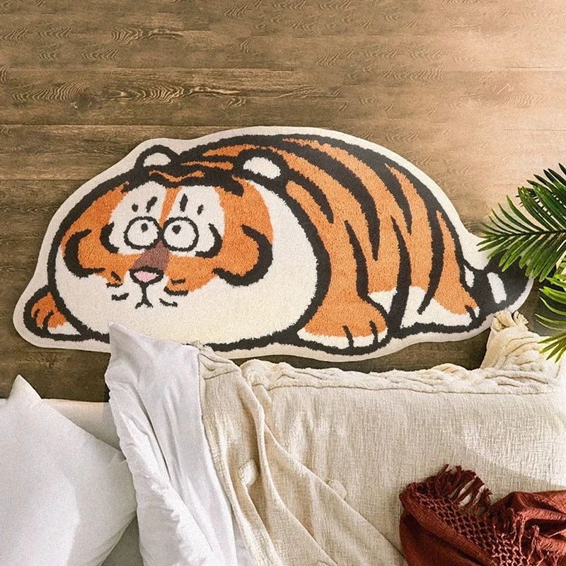 Милый тканый коврик в форме тигра 73x160 см многофункциональный прикроватный для