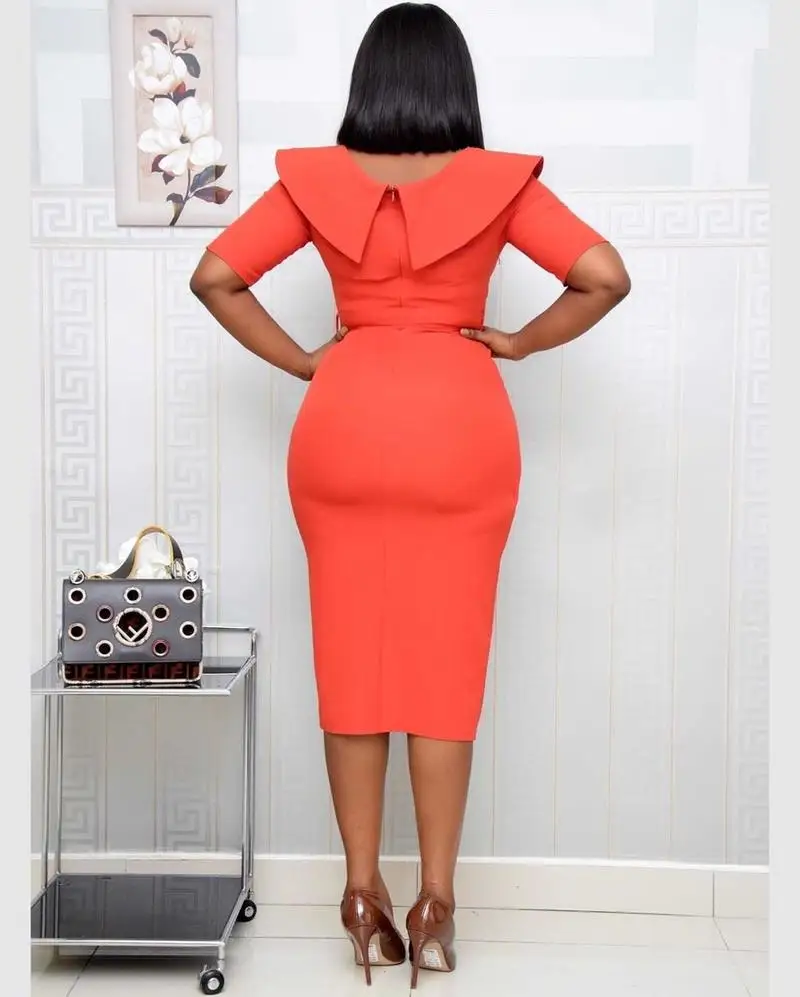 Летние офисные женские элегантные вечерние платья красного размера плюс в