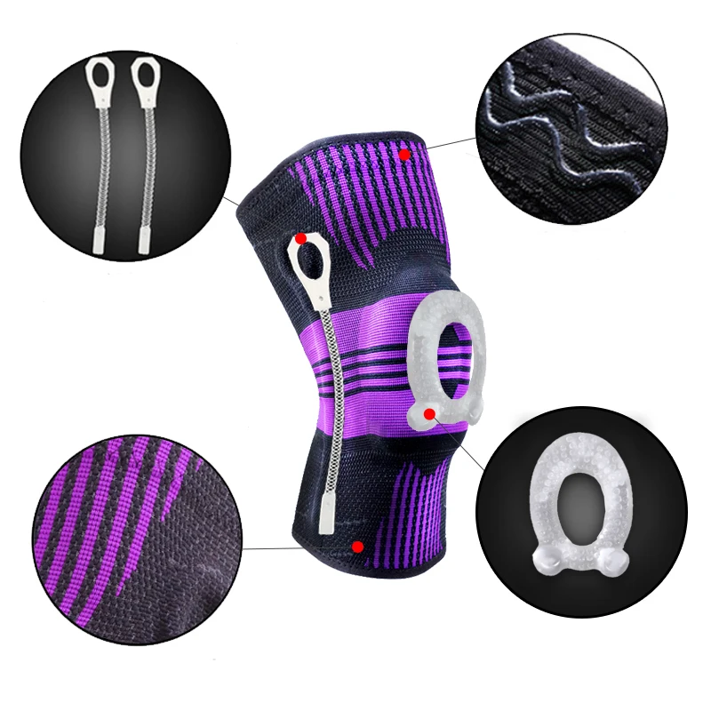 

Non-slip Sports Silicone Knee Pad Running Fitness Training Climbing Gym Leg Brace Support Compression Sleeve Kneepads Protector