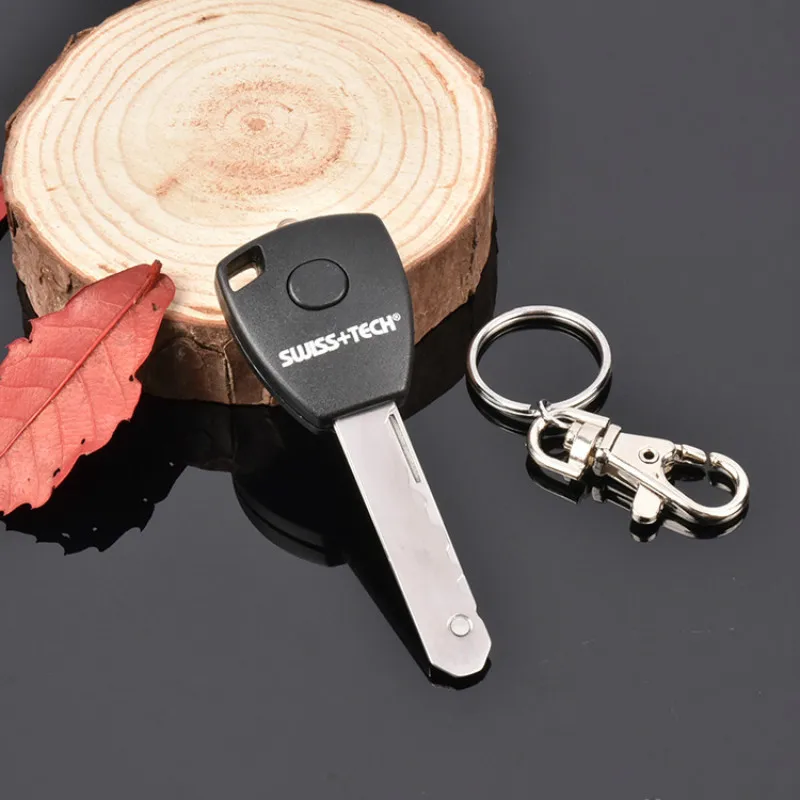 5 In 1 EDC Key Shape Led Keychain Lights with Kinfe Camping Equipment Outdoor Survival Kit Self Defense Women Toy Sports | Игрушки и