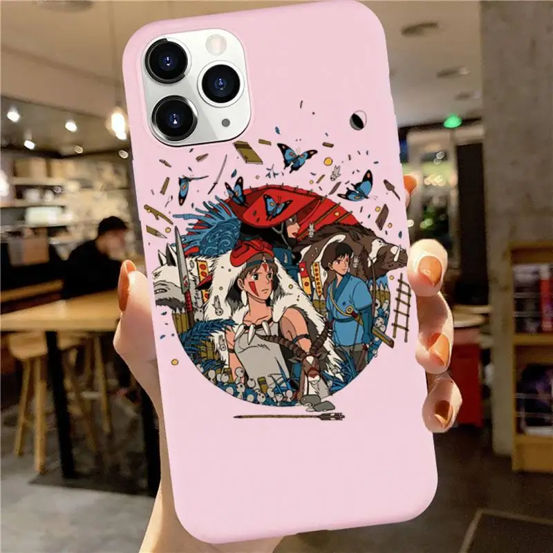 

Princess Mononoke Fantasy Anime Phone Case Candy Color for iPhone 6 7 8 11 12 s mini pro X XS XR MAX Plus