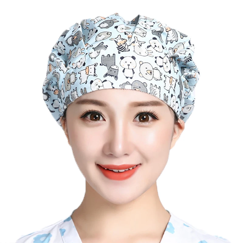 Женская Пылезащитная шапка с цветочным принтом регулируемая|Женские Skullies и