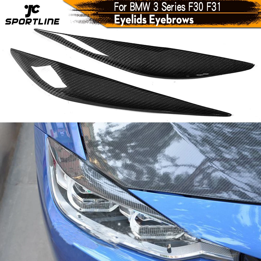 Передняя лампа из углеродного волокна веки наклейки на фары брови планки чехлы