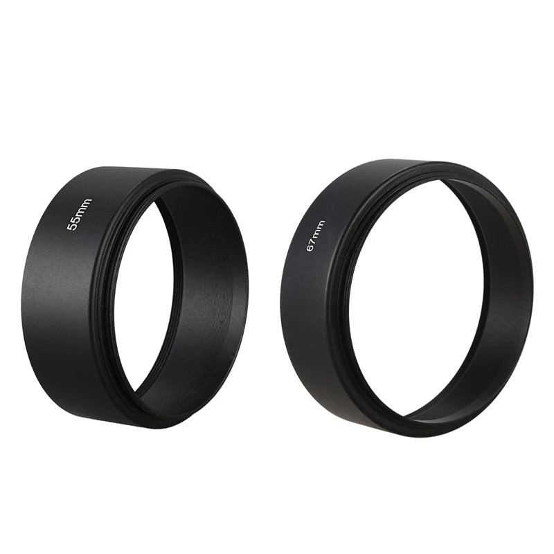 2X 55Mm/67Mm Mount Standard Metal Lens Hood For Canon Nikon Pentax Sony Olympus