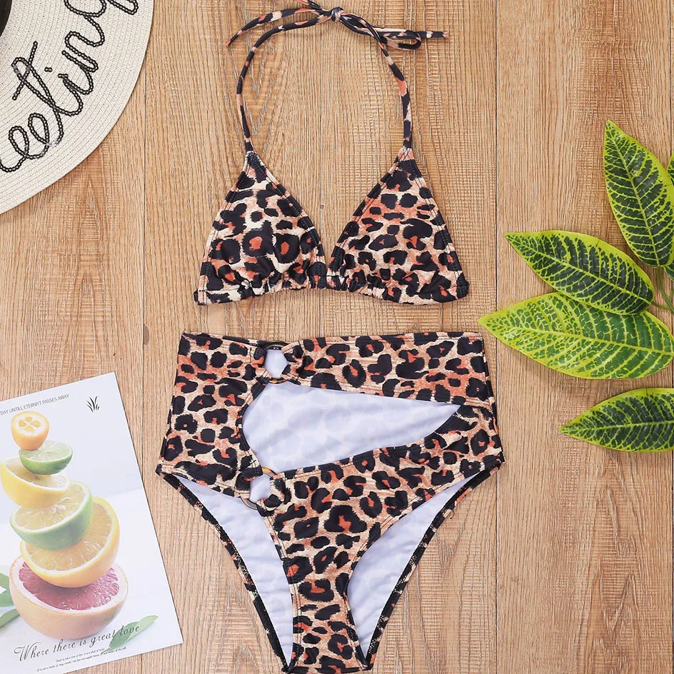 

Sexy Bikini 2020 Swimwear Women High Waist Bikini Set Swimsuit Leopard Swimming Suit for Woman Beachwear Bathing Maillot De Bain