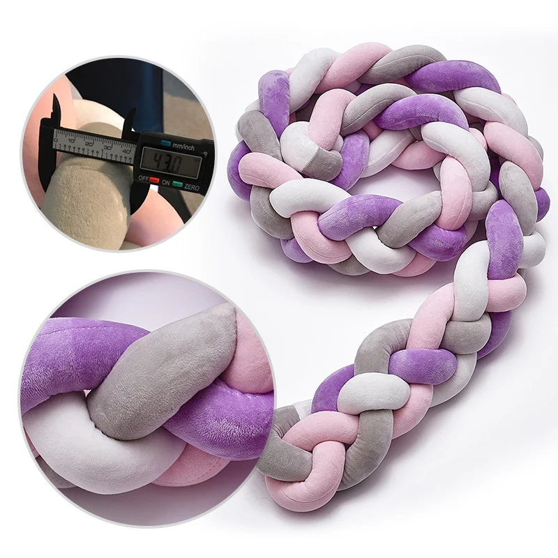 

1 M/2 M/3 M Lengte Pasgeboren Baby Bed Bumper Pure Weven Pluche Knoop Crib Bumper Kids Bed Babybedje Protector Baby Room Decor