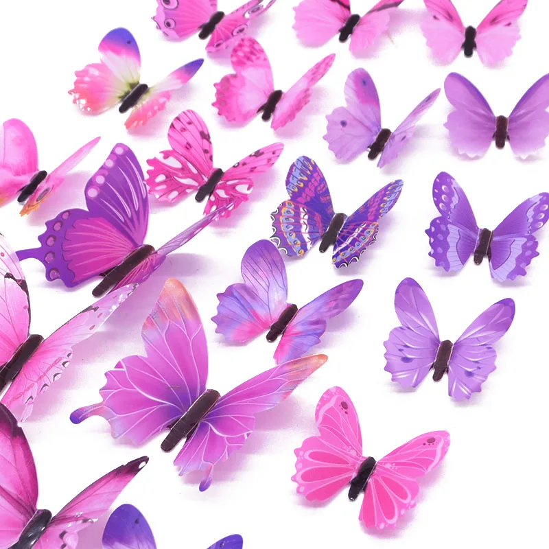 

12/24 Pcs 3D Luminous DIY Butterfly Design Wall Stickers Home Room Decoration Art Wall Stickers Children's Room Decoration