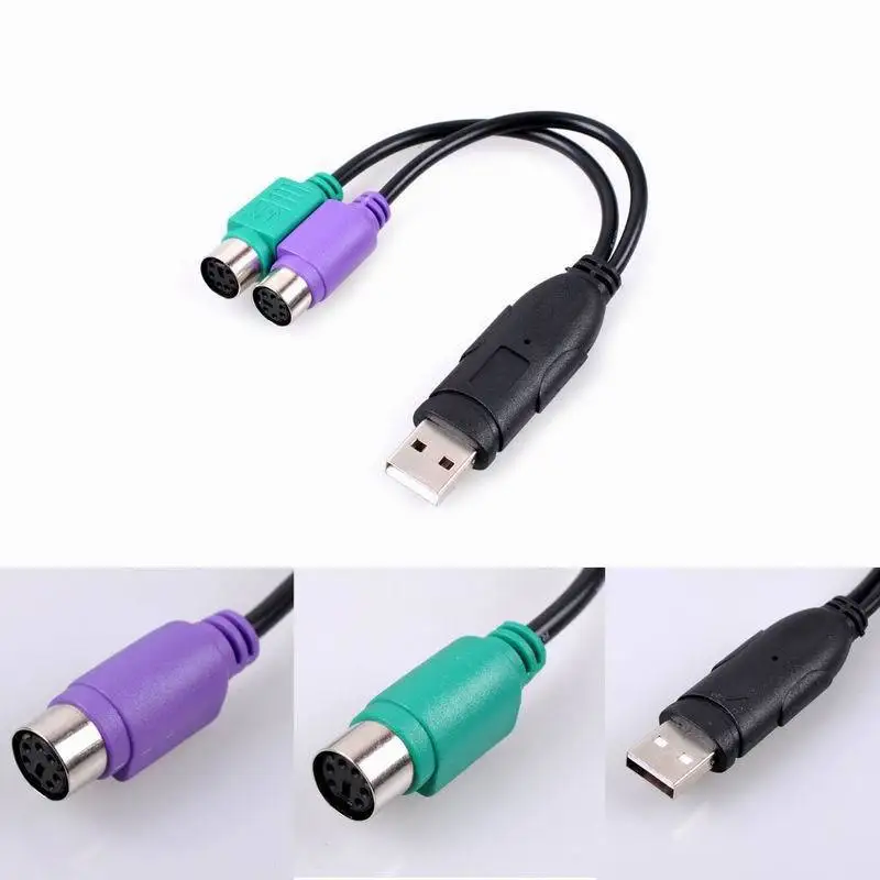 USB 2 0 штекер к PS/2 PS2 гнездовой кабель питания адаптер конвертер для мыши