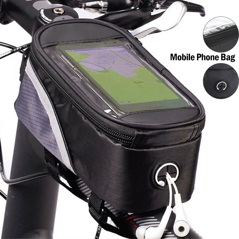 

Cycling Bag Bicycle Bike Head Tube Handlebar Cell Mobile Phone Bag Case Holder Screen Phone Mount Bags Case With Touch screen 1#