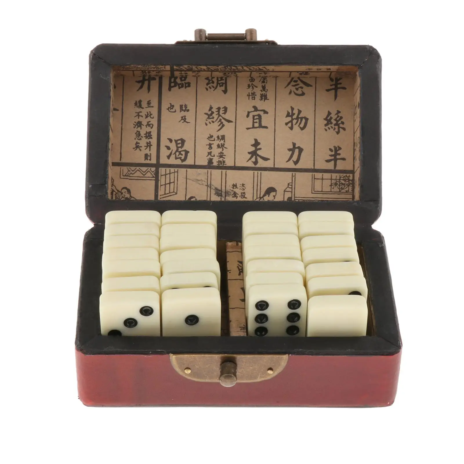 Набор домино 28. Double Six Dominoes Set of 28 в красной деревянной коробке. Double Six Dominoes Set of 28 made in China.