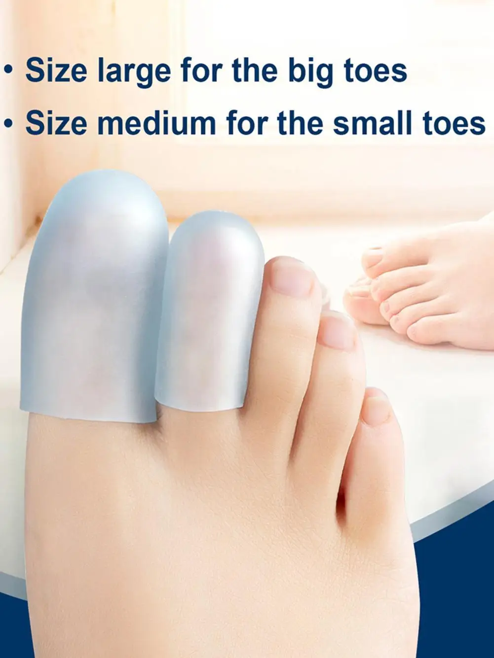 

1 Box Soft Silicone Toe Tube Protector Sleeves Separators Toenail Corn Cushion Cap Pain Relief Cover For Protect Cracked Skin