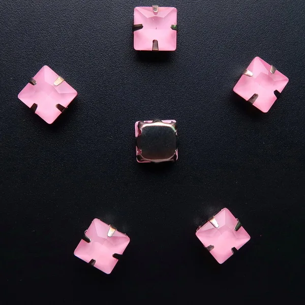 A25 Pink Милый Серебряный металлический коготь 50 шт/п желе конфеты и AB цвета стекло кристалл 8 мм квадратной формы пришить стразы свадебное платье diy отделка - Цвет: A25 Pink