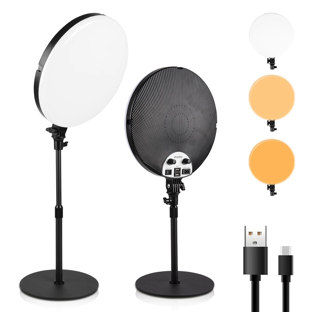 12Inch LED Selfie Lighting Panel Stepless Dimmable Bi-color Photography Lighting With Tripod For Youtube Makeup Video Fill Light enlarge
