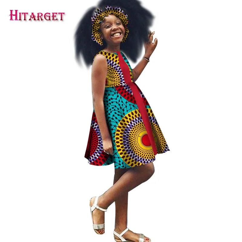 Новые африканские платья для девочек одежда Fift Kanga дашики восковые без рукавов