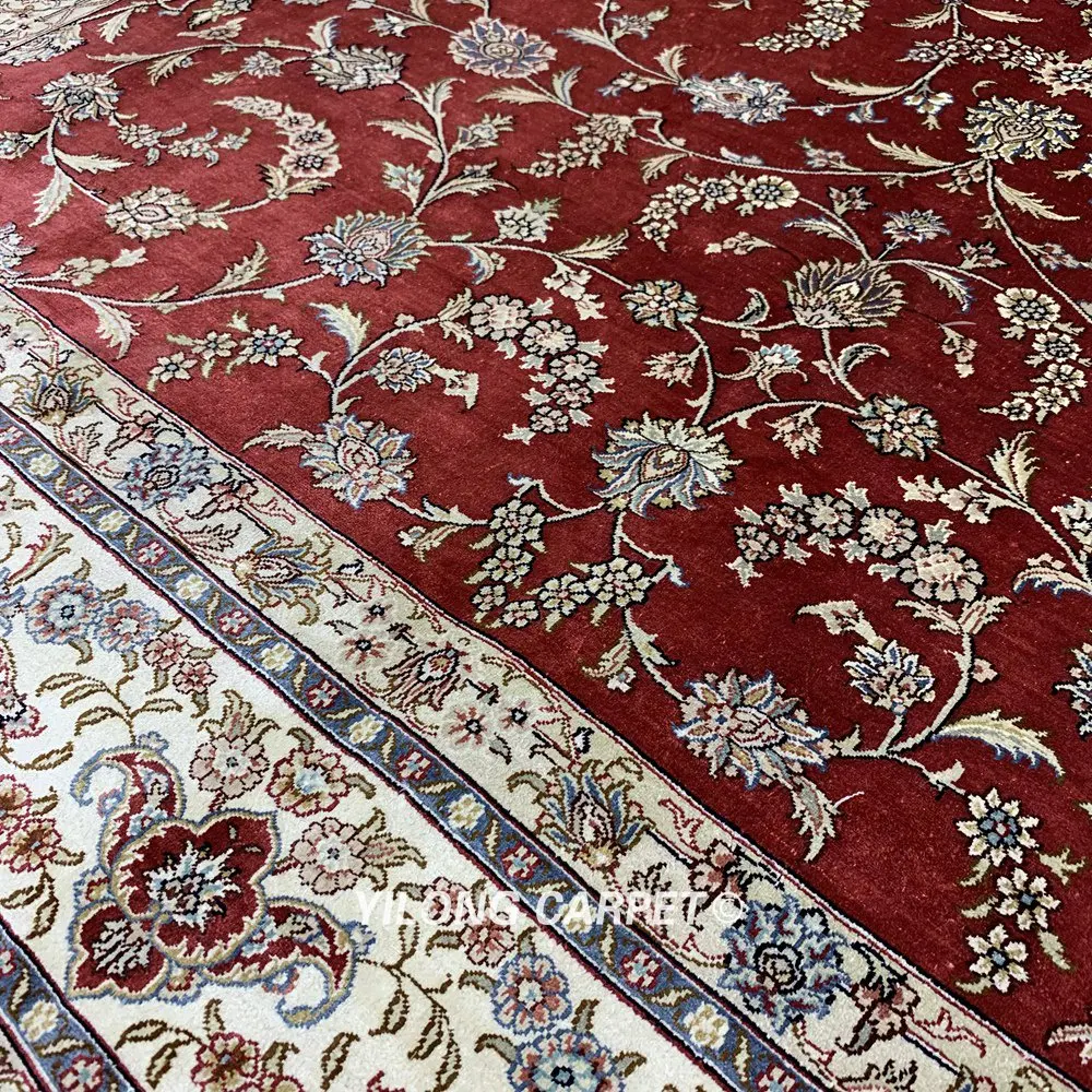 Красные персидские шелковые коврики Yilong 6 'x 9' винтажные восточные