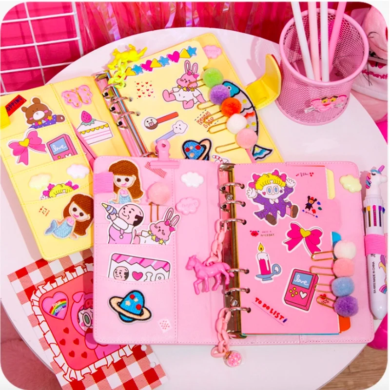 Книга книжка в форме сердца для девушек с свободными листьями маленькая свежая и