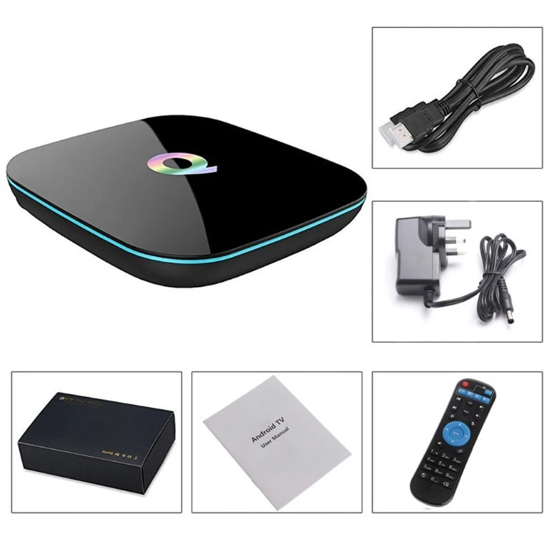 

Q Plus Smart TV Box A-ndroid 9,0 TV Box 2GB-RAM/16GB ROM 2,4G WiFi 6K DLNA