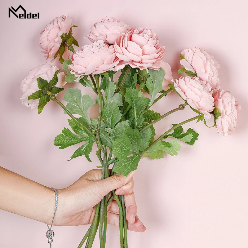Meldel Букет Искусственный Розовый Лотос домашний Свадебный декор DIY букет невесты
