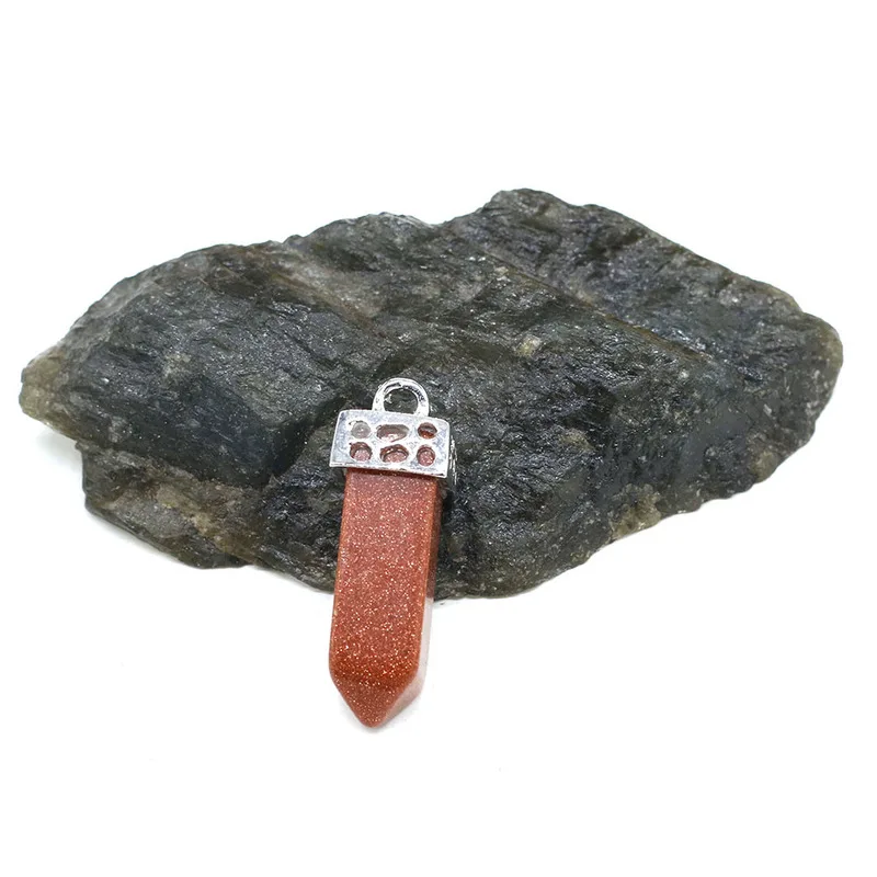 

New Natural Stone Pendant Cone Picture Stones Faceted Pendant Necklace for DIY Jewelry Best Birthday Gift Size 12x36mm