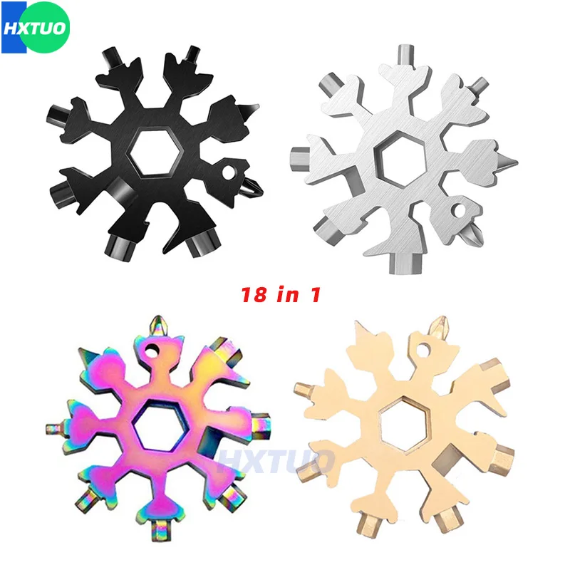 

Портативный многофункциональный карманный гаечный ключ 18 в 1 Мини-Снежинка шестигранный ключ многоцелевой для кемпинга выживания на приро...
