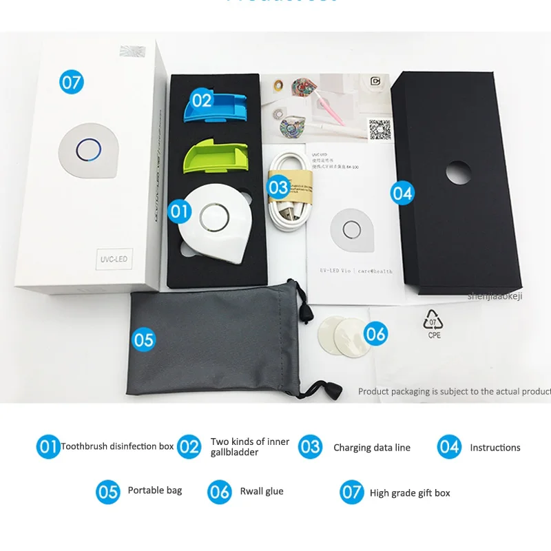 

ultraviolet toothbrush holder electric cleaning disinfection antibacterial uv light toothbrush sterilizer box Wall-mounted USB