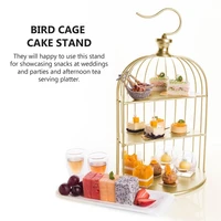 1pc wrought iron bird cage dessert cake display stand table decoration cake rack snack holder wedding birthday party supplies