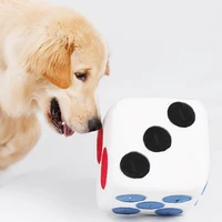 pet dog plush toy dice food dispenser treat puzzle for puppy smart training leaks play