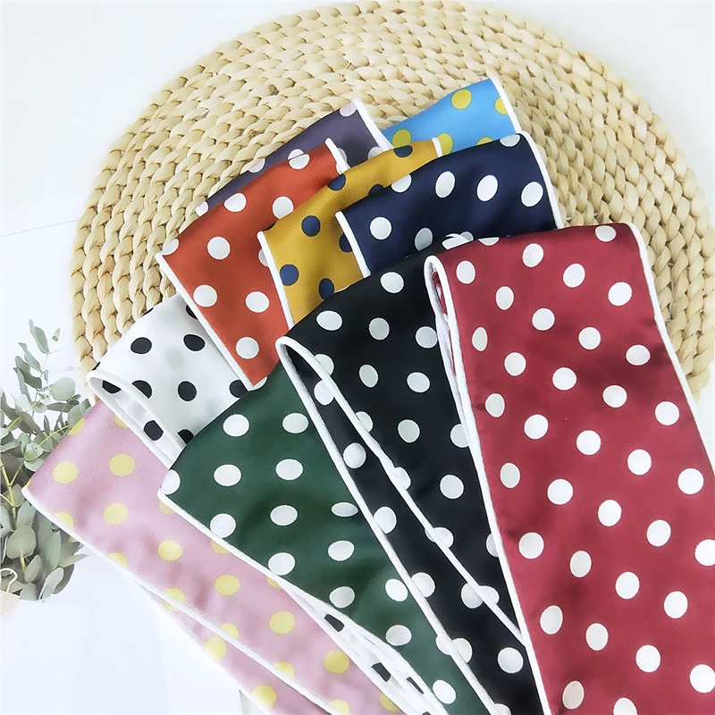 Модный тонкий длинный шелковый шарф женский платок с лентами на запястье Женский