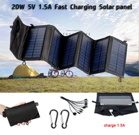 camping portable solar panel folding outdoor 20w 5v usb charger solar battery for mobile phone car yacht rv lights charging