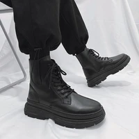 2021 new men shoes high top fashion woman winter warm snow non slip shoes dr motorcycle ankle boots black couple unisex boots