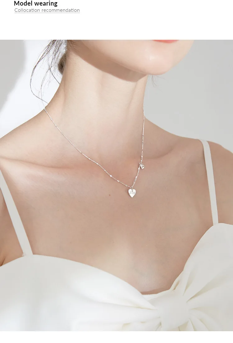 925 серебро ювелирные изделия с любящее сердце ожерелье цепочка кулоном ins