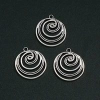 12pcslots 23x25mm antique silver plated whirlpool swirl charms vortex spiral pendants creative jewelry making parts hand made