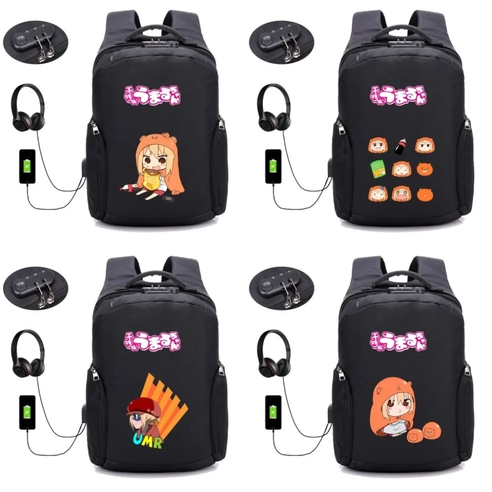 

Аниме Himouto! Мужской рюкзак для ноутбука с USB-зарядкой и защитой от кражи