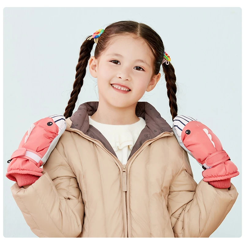 Перчатки для мальчиков и девочек зимние варежки теплые без пальцев Детские