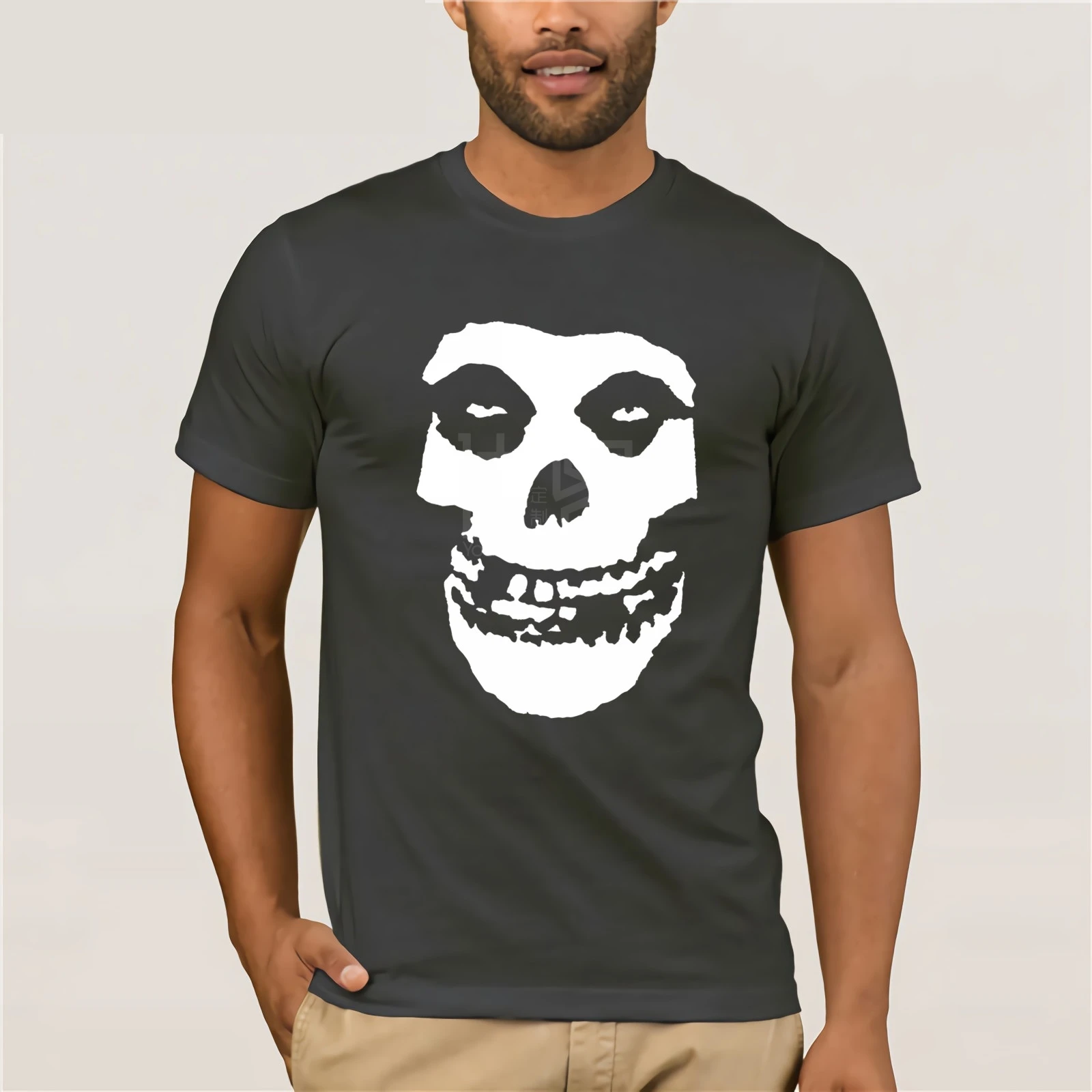 Мужская футболка с черепом Misfits принтом полумертвых женщин Скелетон Fiend Die My Darling