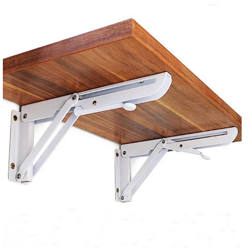 2PCS,8-20 Inch Triangle Folding Angle Metal Bracket Heavy Support Adjustable Wall Mounted Bench Table Shelf Bracket
