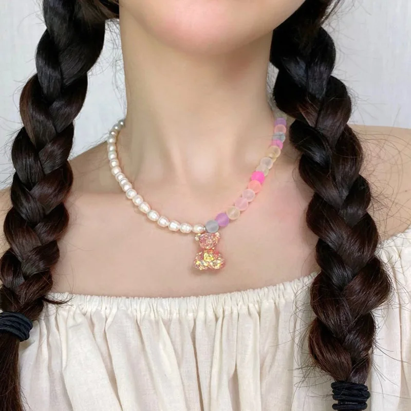 

Новое поступление JCYMONG, ожерелье-чокер с круглыми бусинами из искусственного жемчуга карамельных цветов, модное колье до ключиц, женское ко...