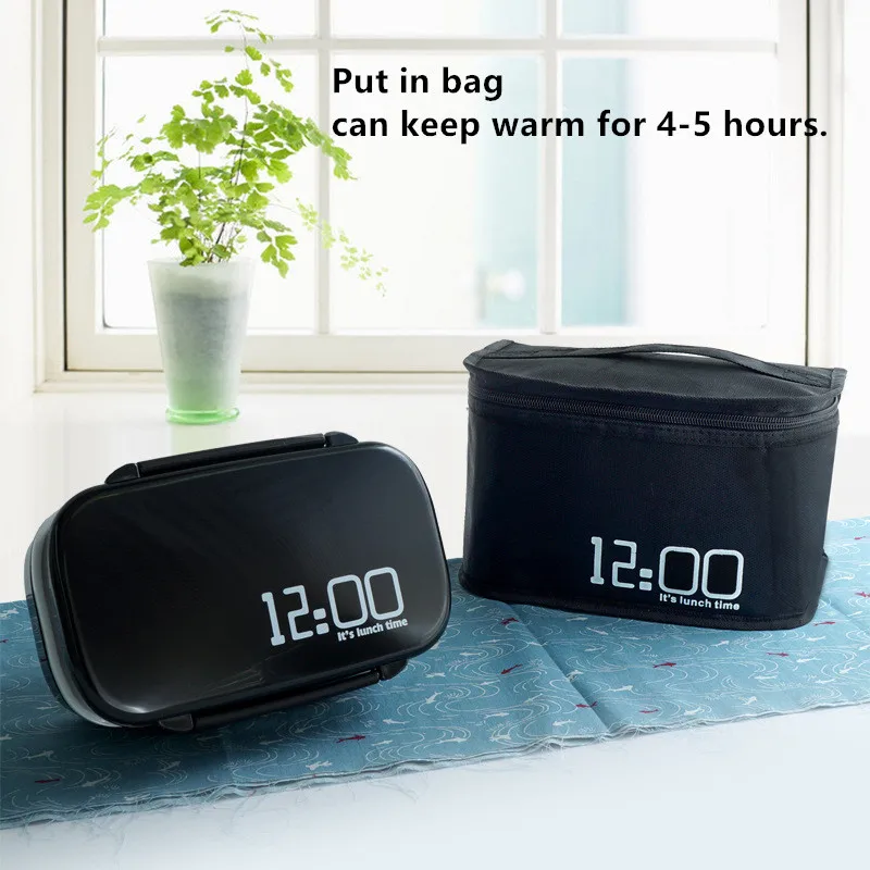 Креативный это время ланча 1410 мл двухслойный пластиковый Ланч бокс для