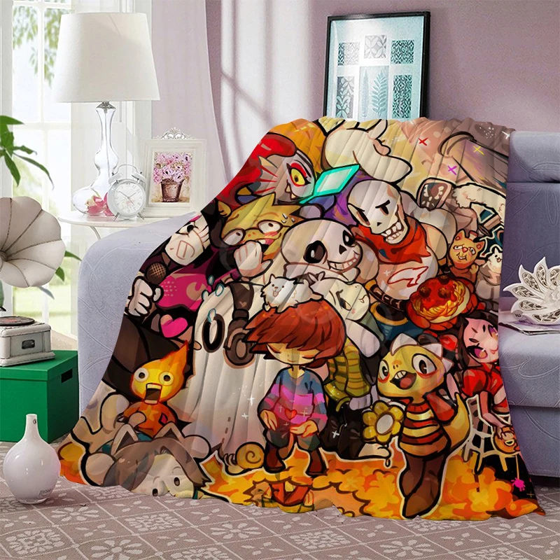 

Flannel Blanket Game Undertale Printed Fashion Blanket Throws on Sofa Bed Home Bedspread Travel Office Anime Blankets