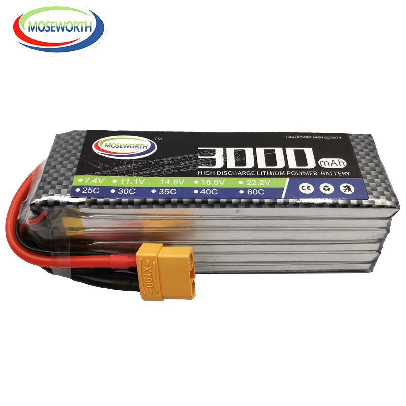 

6S RC игрушки LiPo Батарея 22,2 V 3000 мА/ч, 40C взрыв 80C для радиоуправляемый самолет, Квадрокоптер грузовик автомобиль лодка RC батареи LiPo для iPhone 6S плю...